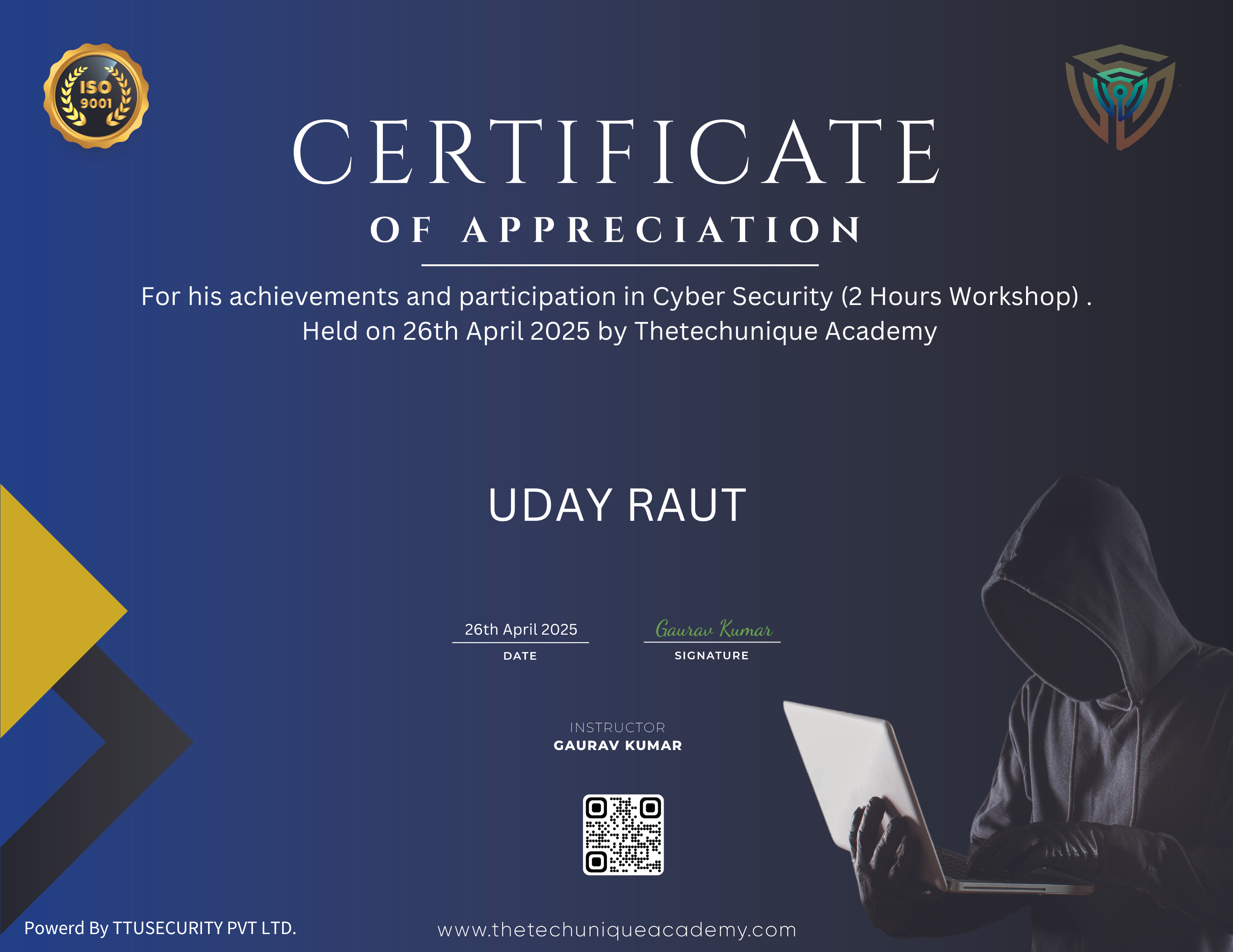 Bug Workshop Certificate